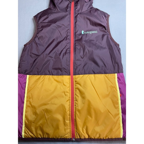 cotopaxi Jackets & Blazers - Cotopaxi Teca Calido Reversible Hooded Vest Womens XXS Purple‎ Yellow Colorblock